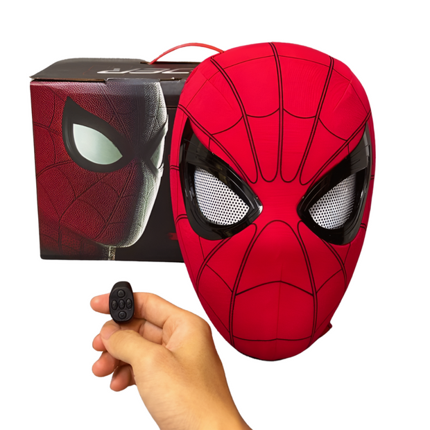 Spider Hero Maske mit LED-Augen & Fernbedienung – Realistische Superhelden Cosplay Maske für Kinder & Erwachsene