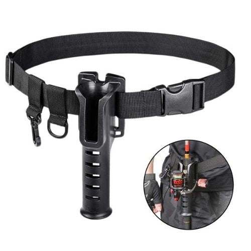 Angelgürtel mit Rutenhalter – Verstellbarer Fishing Rod Holder Belt für freihändiges Angeln