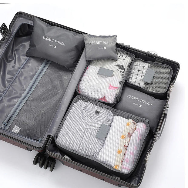 6-teiliges Reise Organizer Set – Koffer Packtaschen & Kleidung Aufbewahrung für Urlaub & Business