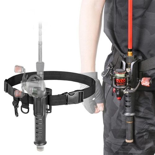 Angelgürtel mit Rutenhalter – Verstellbarer Fishing Rod Holder Belt für freihändiges Angeln