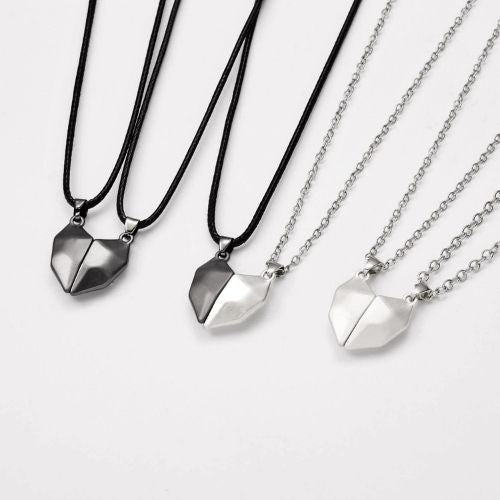 Magnetische Partner Kette – Couple Necklace Herz Anhänger für Paare