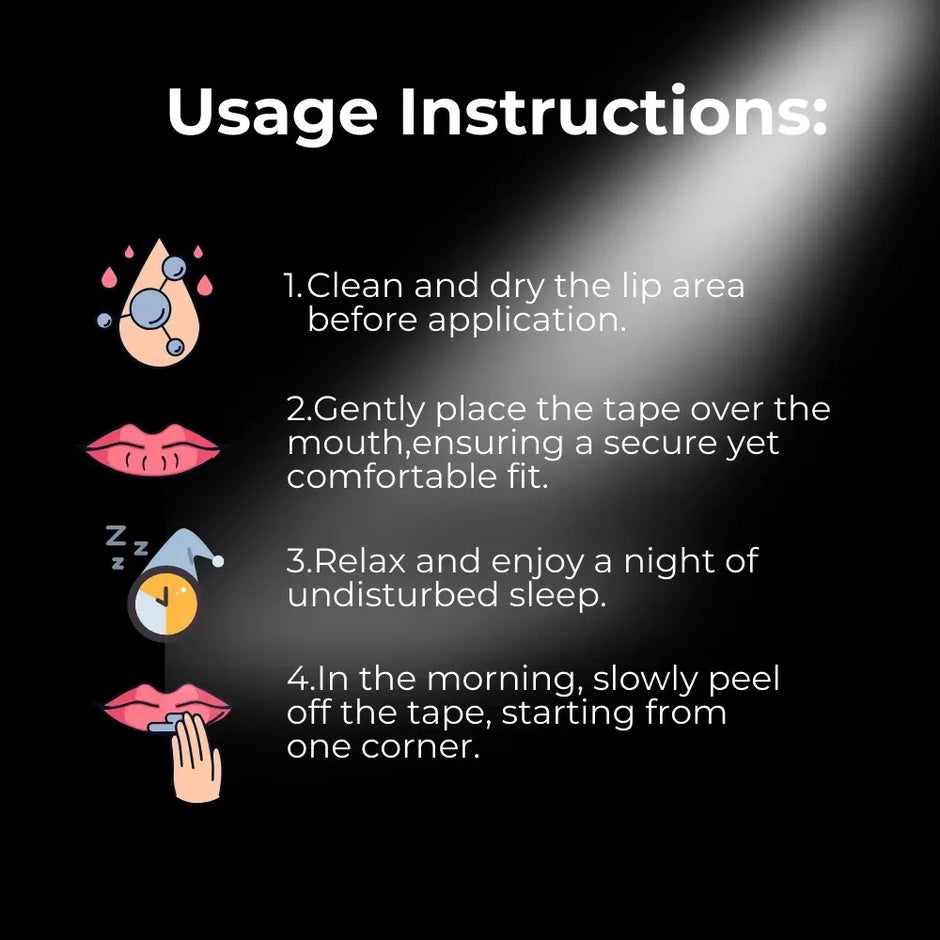 Premium Mouth Tape für ruhigen Schlaf – Atmungsaktives Anti-Schnarch Pflaster