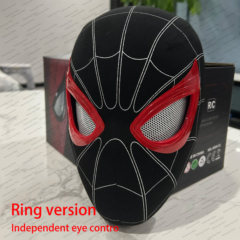 Spider Hero Maske mit LED-Augen & Fernbedienung – Realistische Superhelden Cosplay Maske für Kinder & Erwachsene