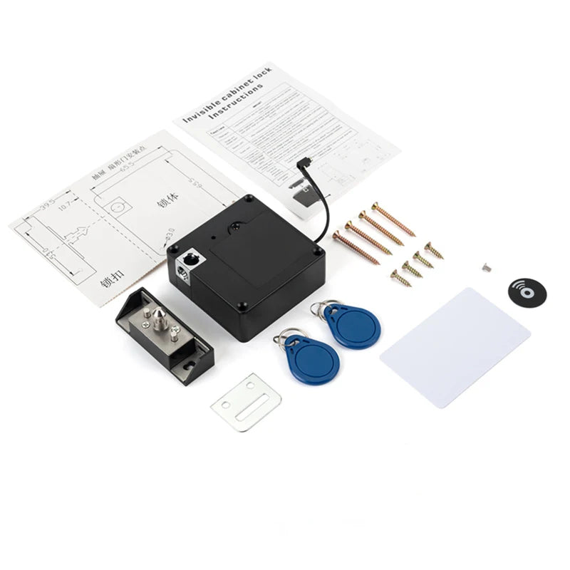 Smart Drawer Lock RFID – Unsichtbares Schubladenschloss für Schränke & Möbel (Key Card System)
